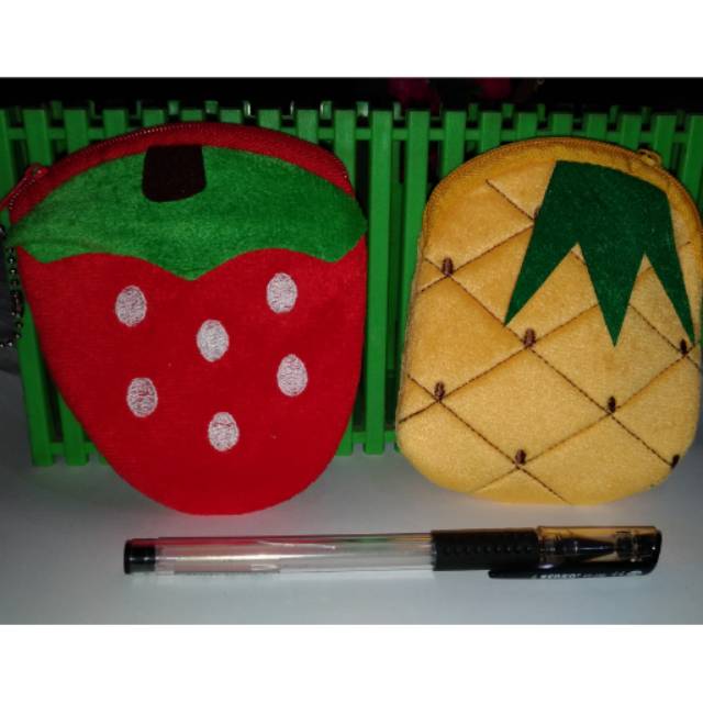 Dompet buah karakter strawberry jeruk apel anggur nanas
