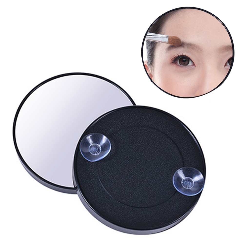 Cermin Makeup Pembesaran 10x Kaca Rias pembesar 10X cermin pembesar Make Up 10X Cermin Tempel Makeup Mirror Home Single Sided Magnifying Bathroom Space Saving Portable Mini Car Suction Cup Round Lightweight