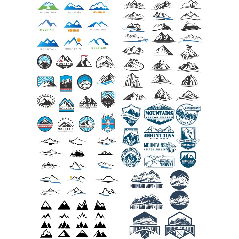 Mountain Expedition Logos Set Vector - Coreldraw