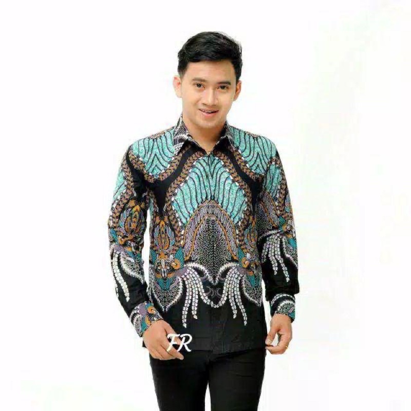 BATIK PRIA SIZE M L XL XXL BSWART Batik HRB026 Kenongo Hem Panjang Padi