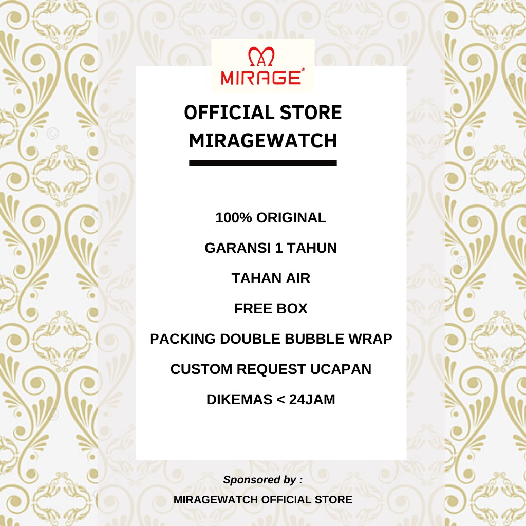 Jam Tangan Mirage wanita Rx permata kombinasi tanggal aktif Garansi Original 1 tahun Anti Karat-2