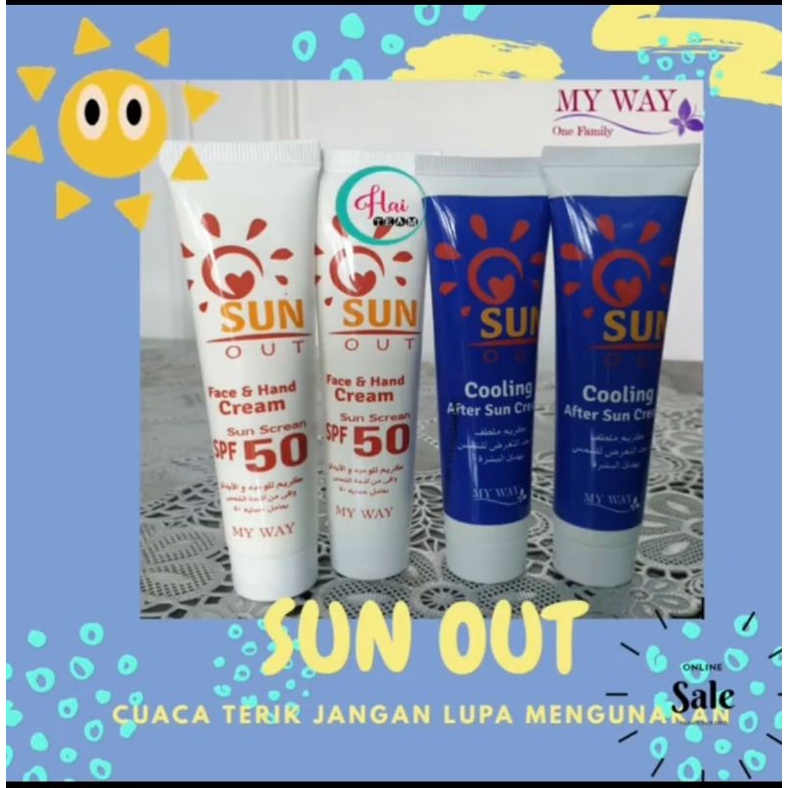 MY WAY SUN OUT SPF 50 sunscren  protection spf 50 sun out and sun cooling SPF50 BPOM