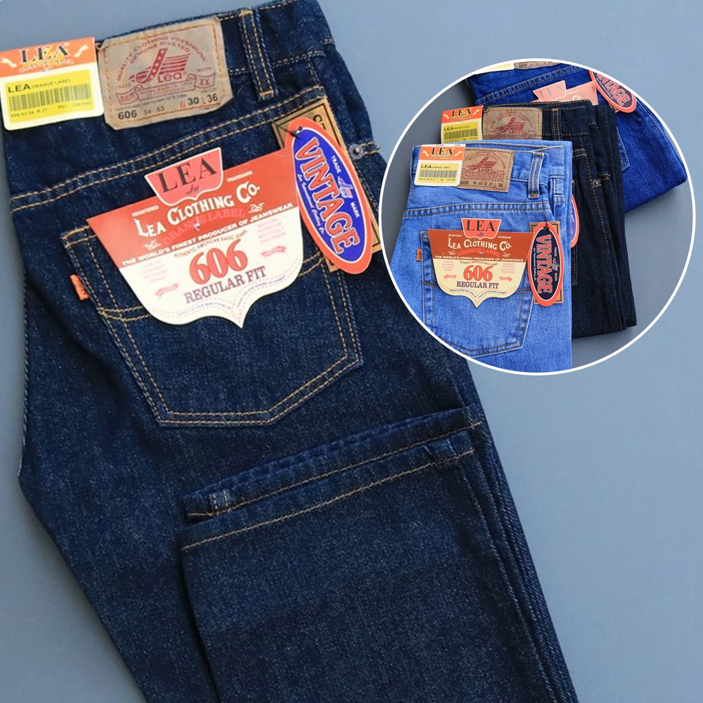 Celana Panjang Pria Reguler  Terbaru Standar Jeans Lea 606 Original