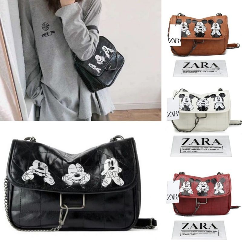 Tas Zara Mickey Mouse/Tas Selempang/Zara Sling Bag/Tas Wanita