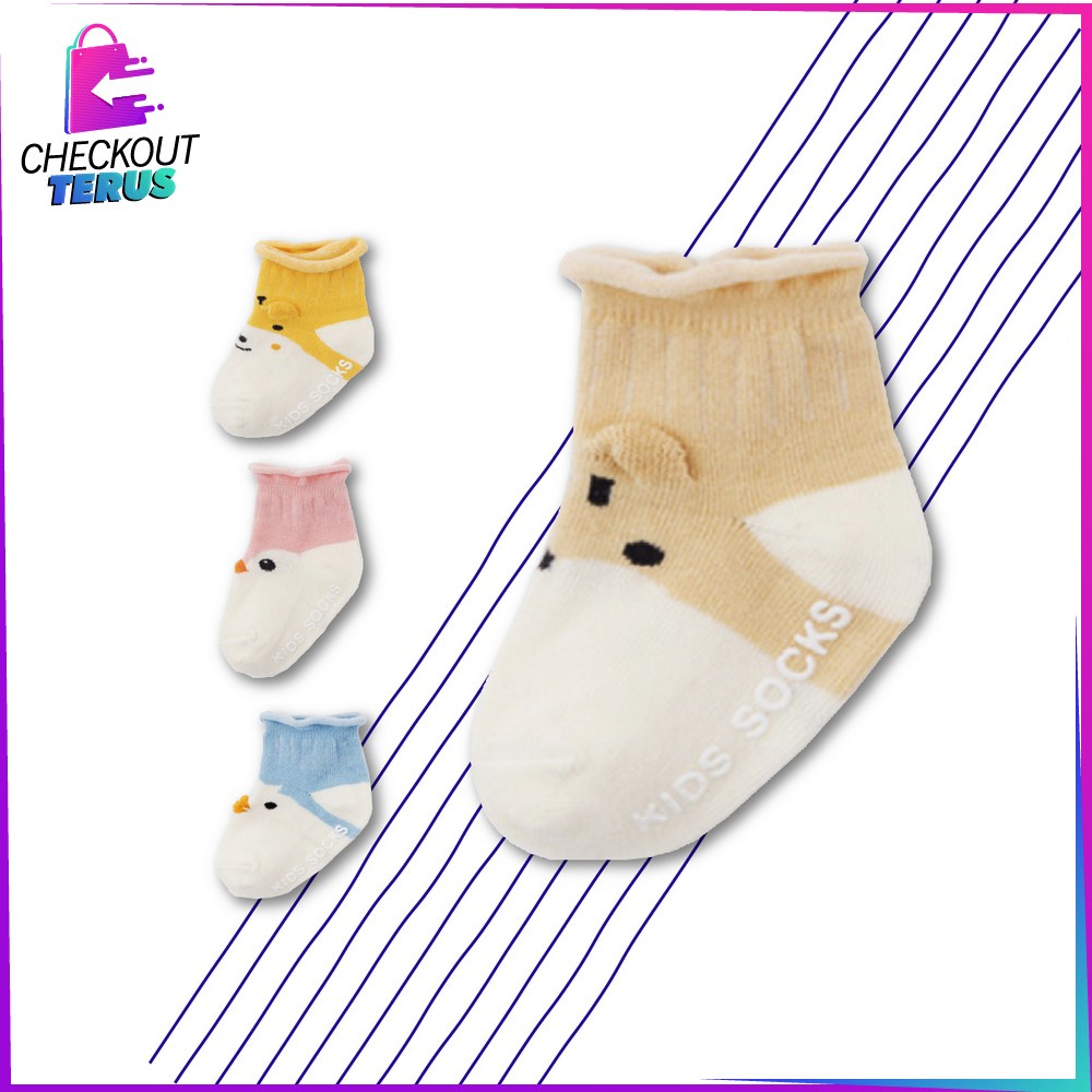 CT P90 Kaos Kaki Bayi Motif Animal Kaos Kaki Bayi Anti Slip Lucu Kaos Kaki Anak Antislip Motif Cute Baby Socks Kaos Kaki Lembut Bayi