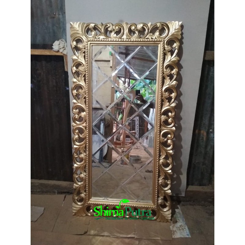 Mirror Bevel , cermin kaca hias ukir jepara