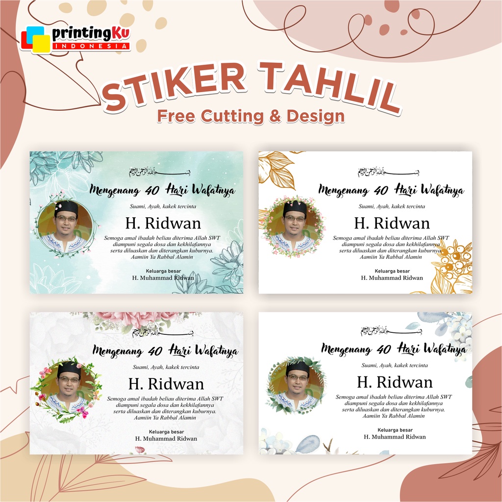 

STIKER UCAPAN TAHLIL 40 HARI / 100 HARI KEMATIAN BAHAN CHROMO