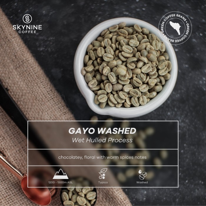 

ARABIKA GAYO WASHED WET HULLED PROCESS BIJI KOPI MENTAH 1 KG