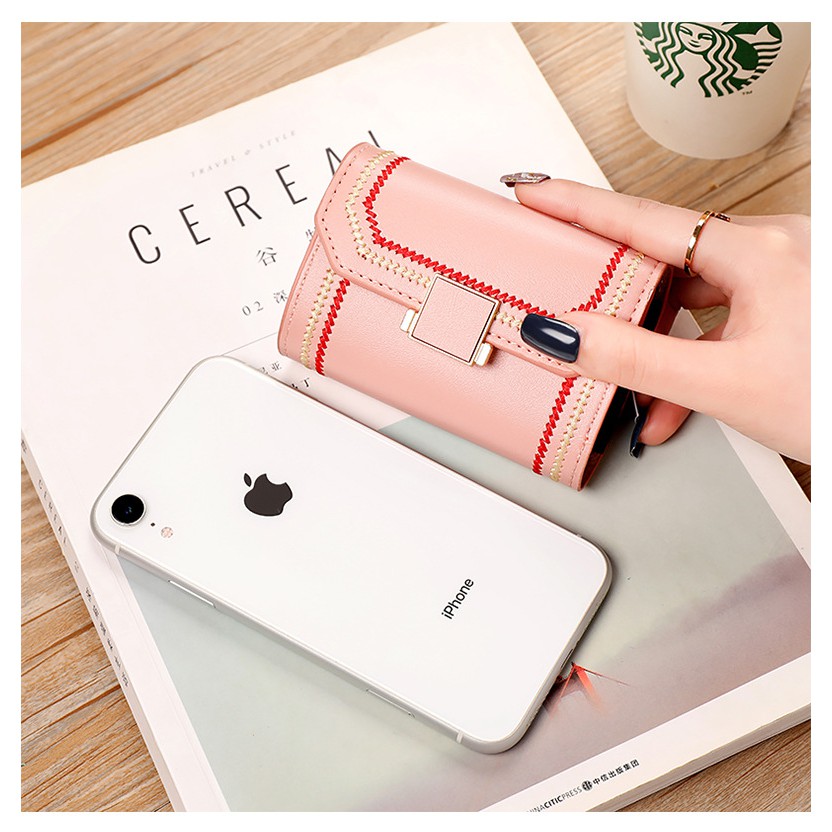 DOMPET IMPORT LIPAT WANITA EMPIRA MINI KULIT PENDEK KOREA SLOT PREMIUM KARTU KOIN MURAH IMPORT BATAM