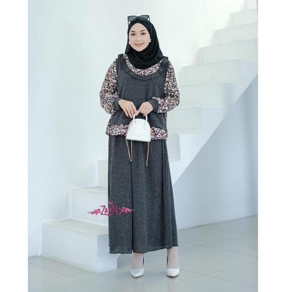 SERENA KNIT ORI ZAHIN DAN ALINDA ONE SET ROK ATASAN ORIGINAL BUSANA MUSLIM TERBARU OOTD FASHION MUSLIMAH