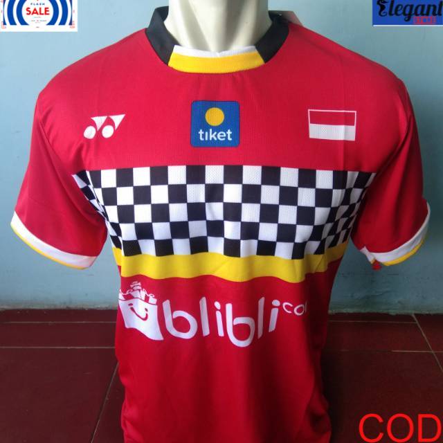 Jersey badminton merah kevin marcus