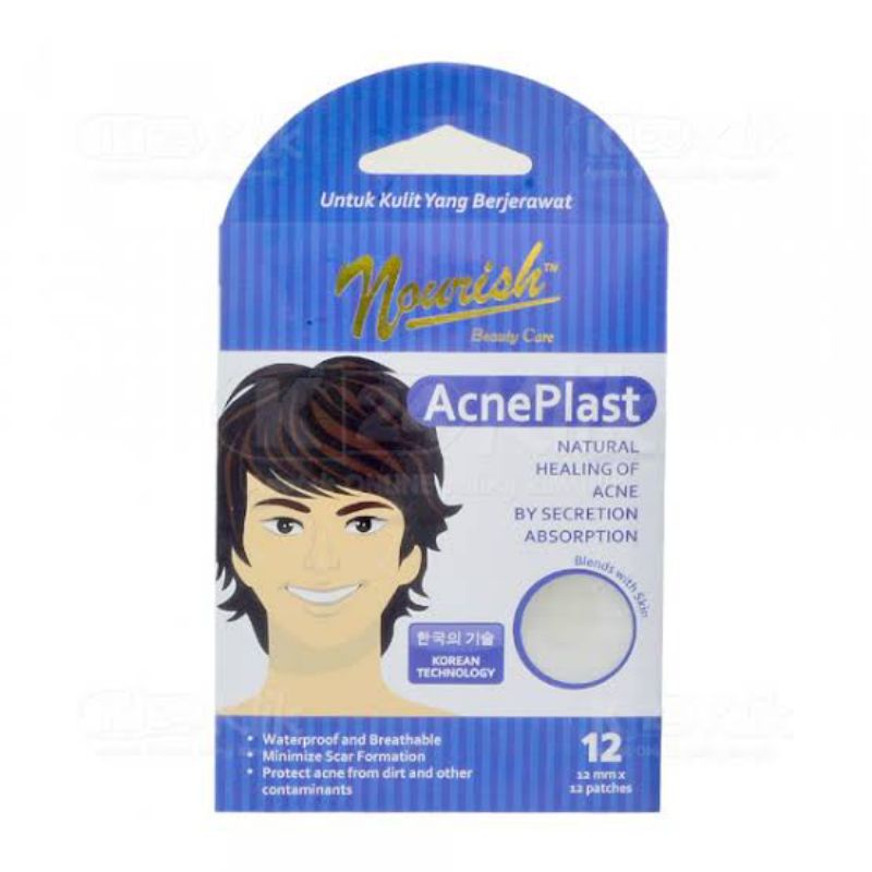 ORIGINAL NOURISH ACNEPLAST PLESTER PENUTUP JERAWAT BOY 1 PACK ISI 12 PC