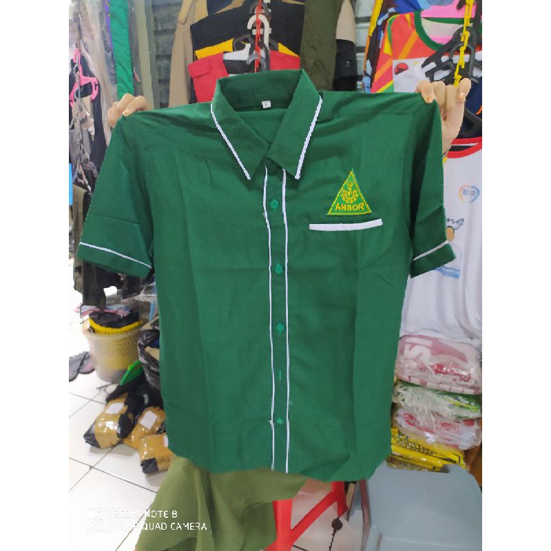 kemeja Ansor Lis putih