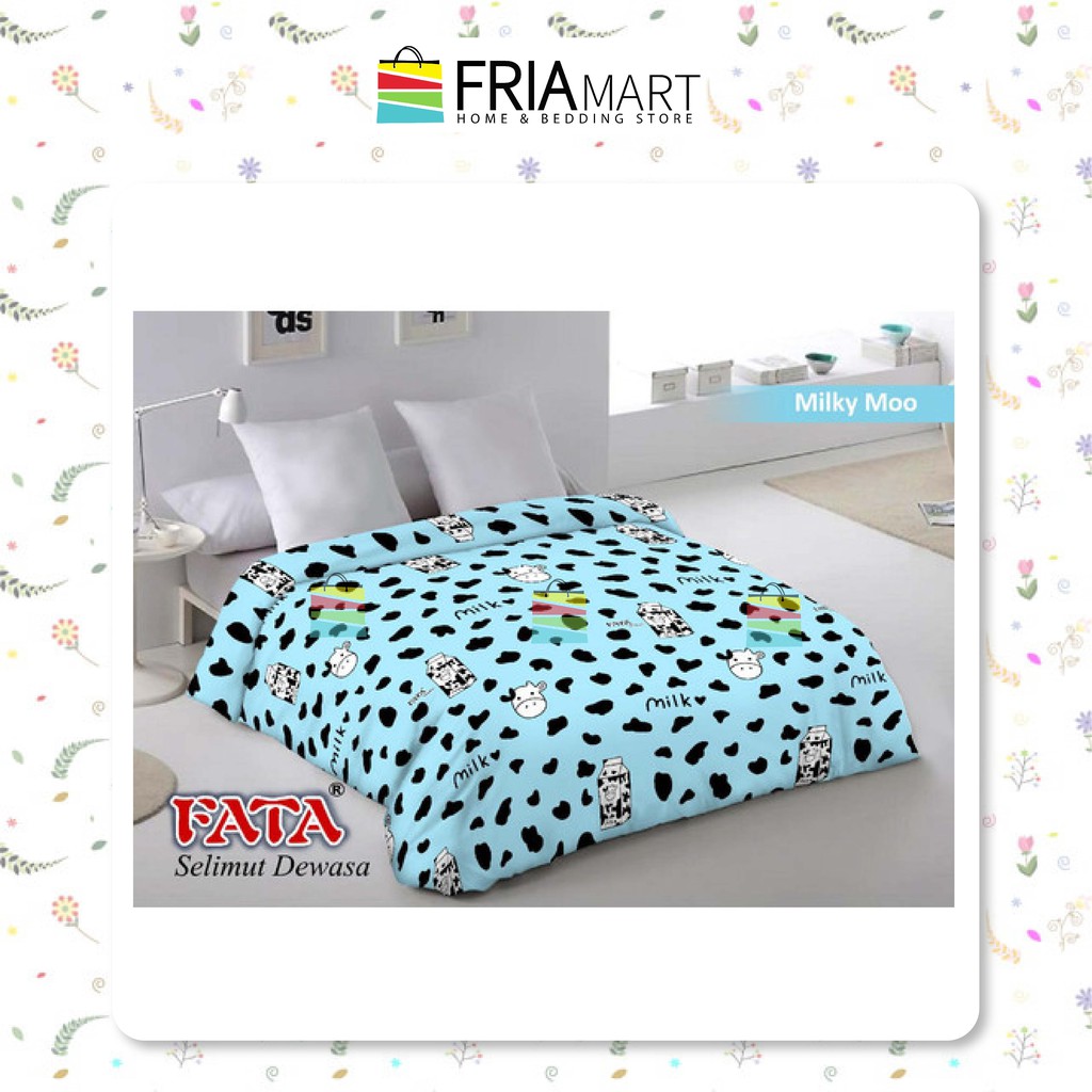 FATA Selimut Bulu 200x200 JUMBO Motif Dewasa Minimalis Murah bagian ke-2 FRIAmart-MILKY MOO