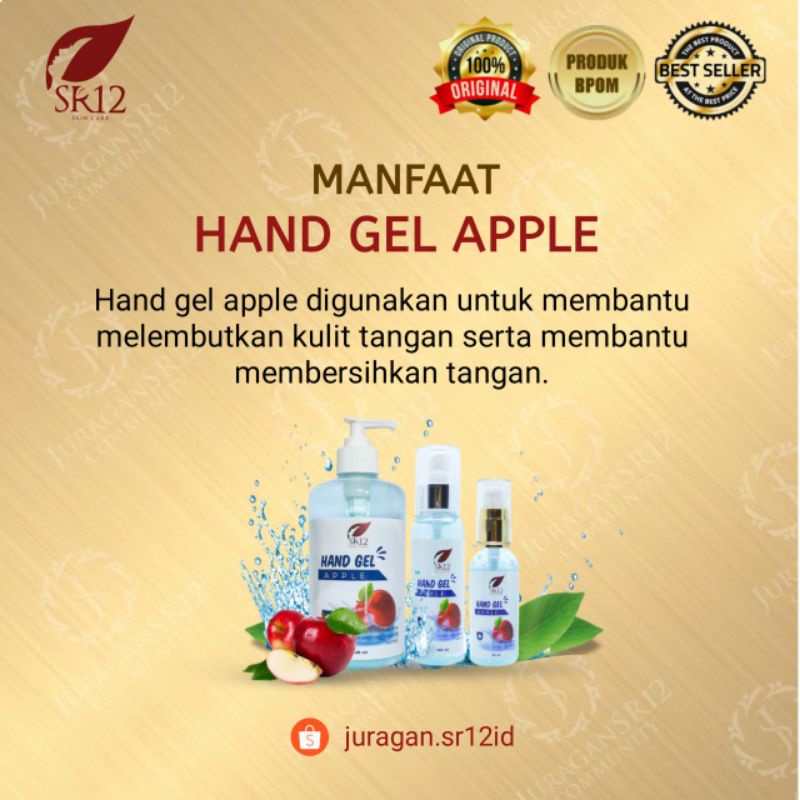 HANDGEL SANITIZER SR12 HERBAL BPOM / GEL PEMBERSIH TANGAN MEMATIKAN KUMAN