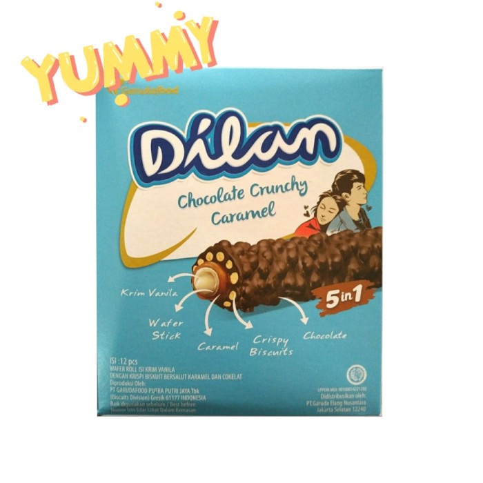 

Wafer-Biskuit- Dilan Crunchy Chocolate Caramel. Isi 12Pcs/Box. (Dilan Cokelat) -Biskuit-Wafer.