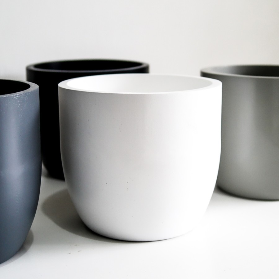 SIGNATURE CONCRETE POT 32cm CAPSULE | Pot Bunga / Pot Tanaman / Pot Concrete / Pot Semen