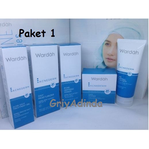 Wardah PAKET A Acnederm series 5 in 1
