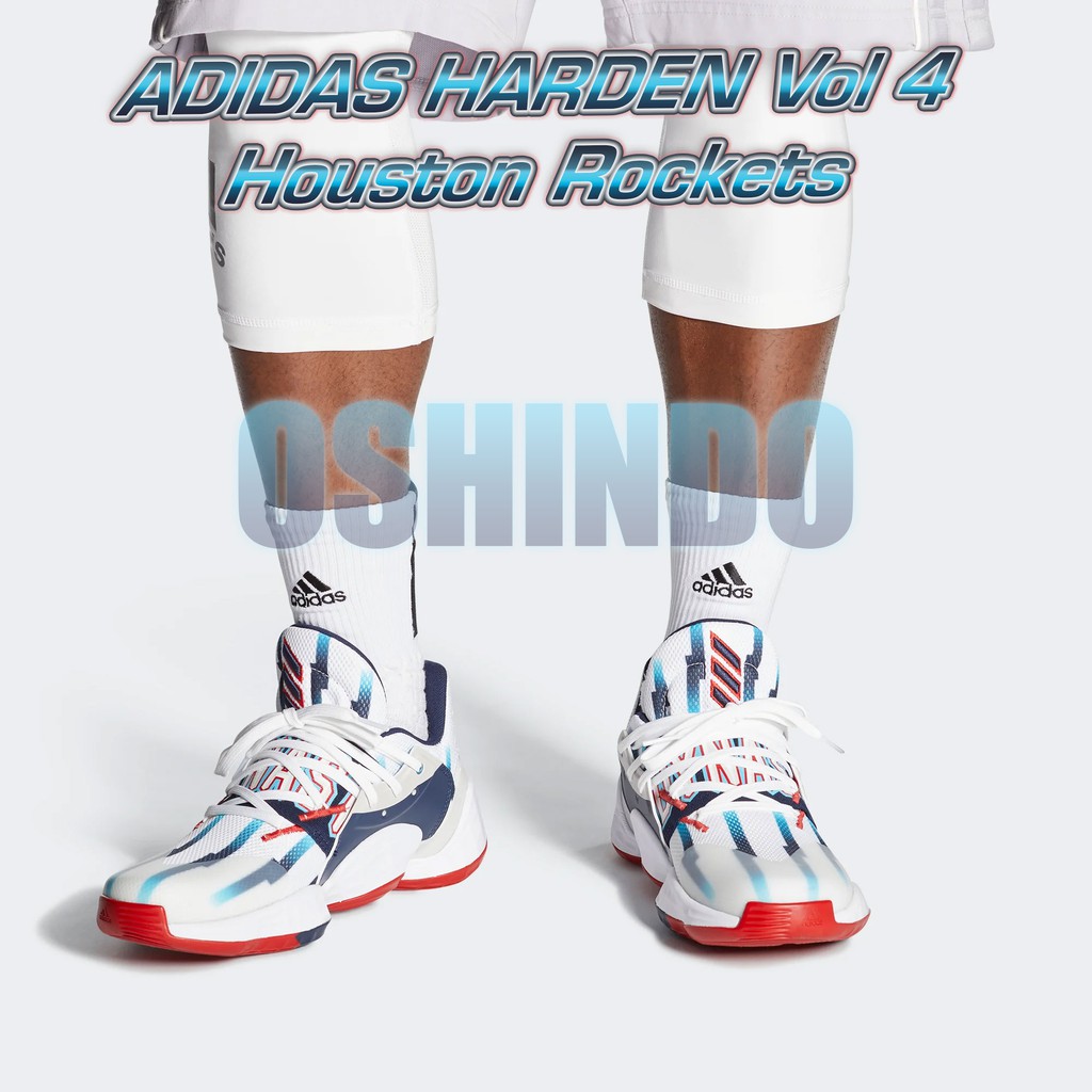 Sepatu Basket Adidas Harden Vol 4 Rockets Asli Original