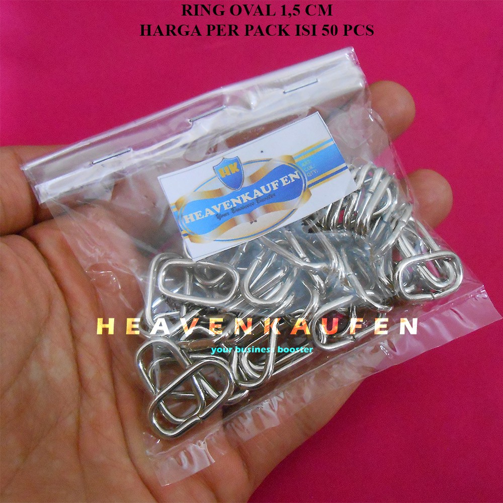 Ring Oval 1,5 Cm Nikel Silver Harga Per Pack isi 50 pcs