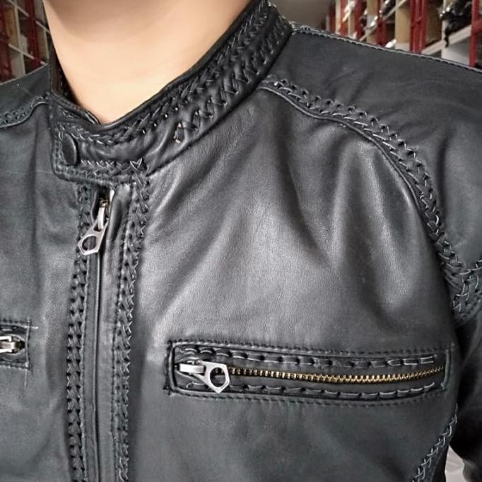 Jaket kulit asli jaket kulit original pria model SULAM - M