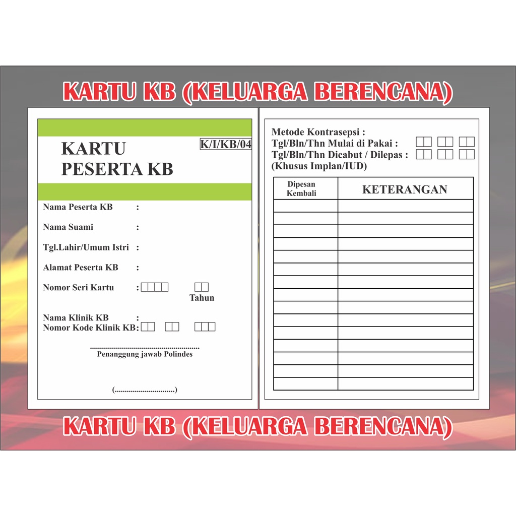 

kartu KB murah harga per 50 pcs TERMURAH