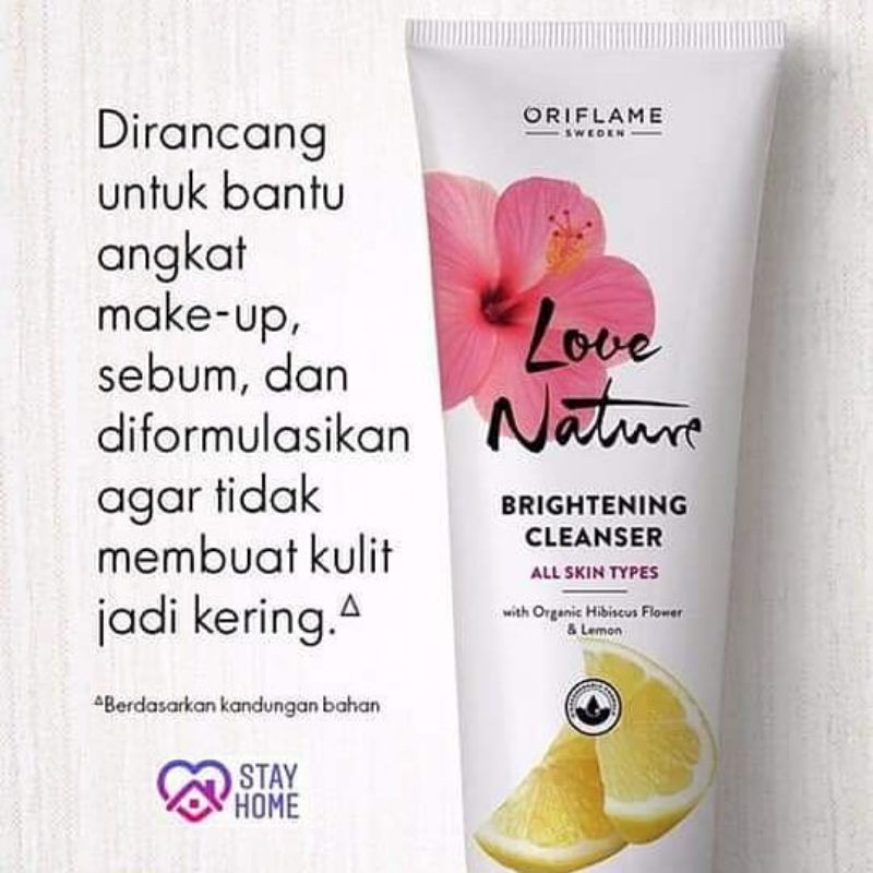 Love Nature Brightening Face Cream/Toner/Cleanser With Organic Hibiscus Flower &amp; Lemon