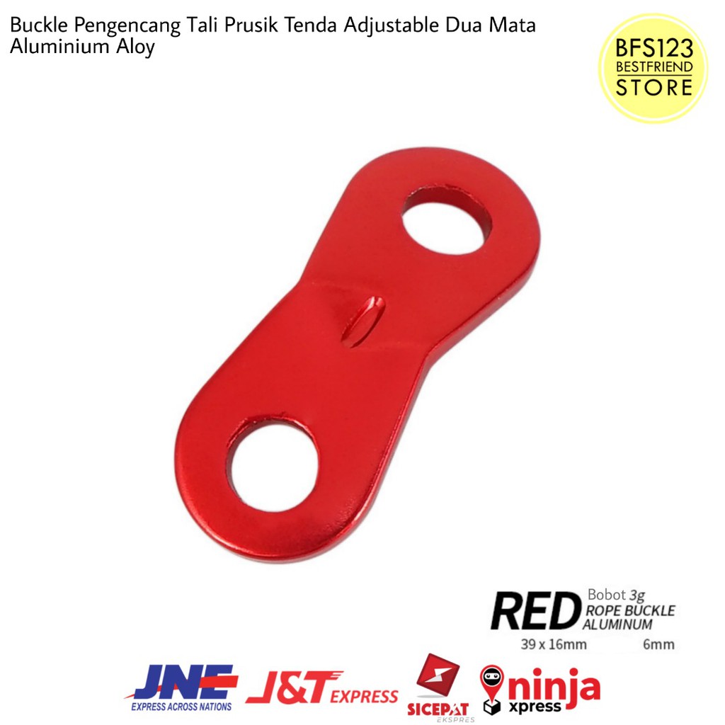 Buckle Pengencang Tali Prusik Tenda Adjustable Dua Mata Aluminium Aloy