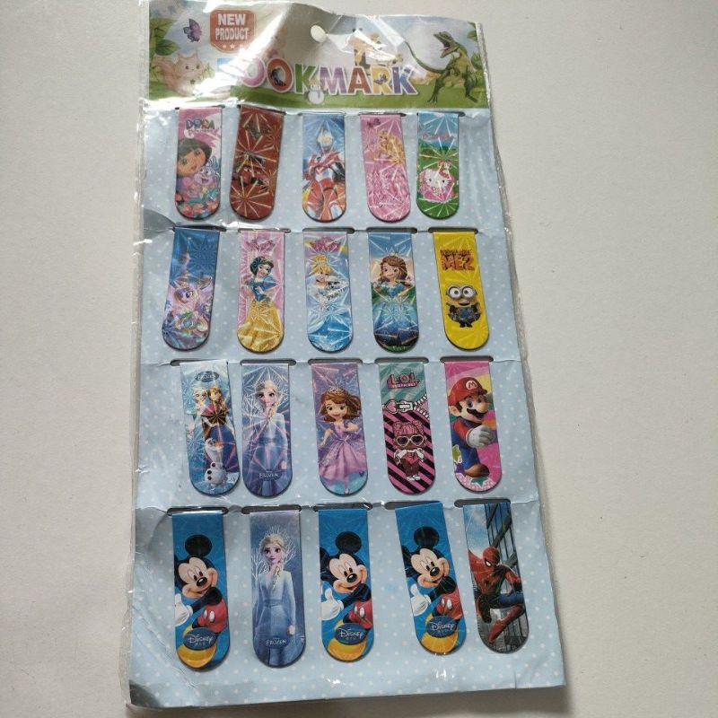 

Pembatas buku magnet karakter 20pcs random/ pembatas kertas magnet murah