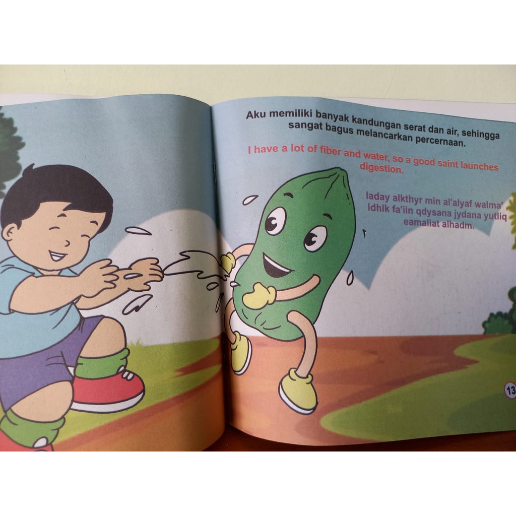 Buku Cerita Anak Bergambar Tema Buah 3 Bahasa Indonesia - Inggris - Indonesia Full Color