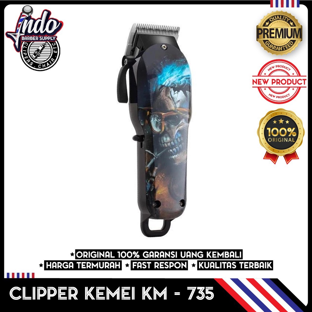 Alat Cukur Rambut Kemei 735 Hair Clipper Cordless KM 735 SKULL / ALAT CUKUR TENGKORAK