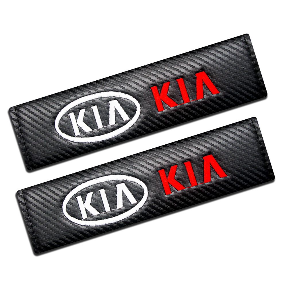 2pcs Cover Sabuk Pengaman Mobil Bahan Serat Karbon Untuk KIA Ceed Sportage Rio Sorento Optima Cerato Picanto k5