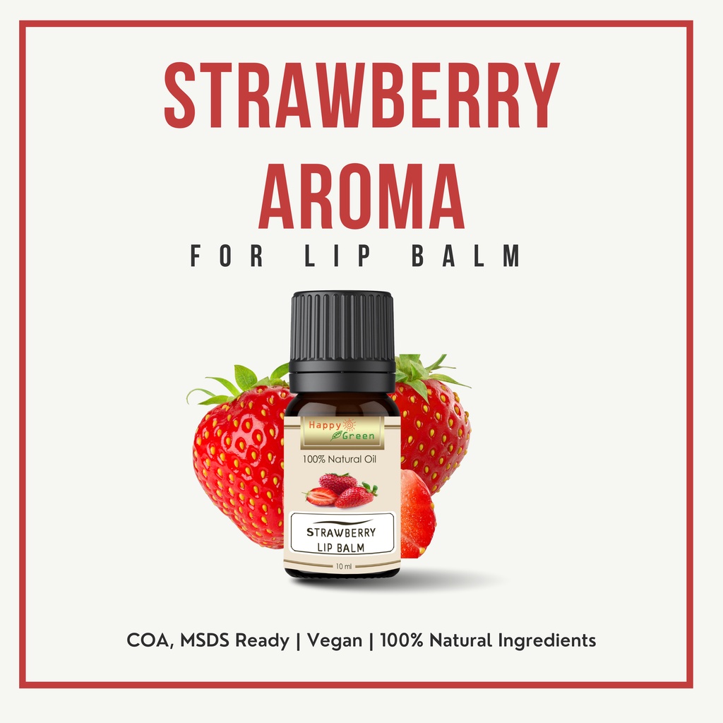 Happy Green Strawberry Aroma For Lip Balm - Aroma Stroberi untuk Lip Balm Lip Stick Lip Tint