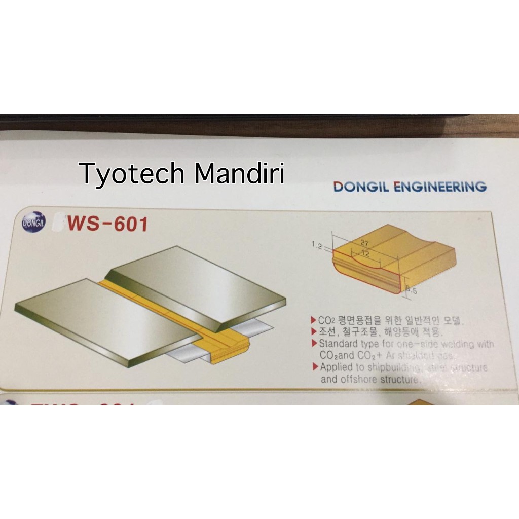 Welding Backing Ceramic / Ceramic Backup Tile WS-601 DONG IL / BATANG