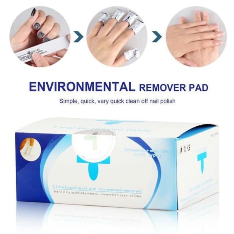 NAIL GEL REMOVER  TISU WRAP ACETONE PEMBERSIH PENGHILANG KUTEK UV GEL