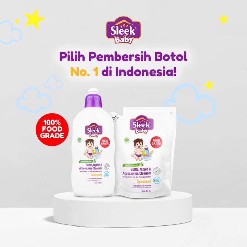 Sleek Bottle Nipple and Baby Accessories Cleanser 70ml / Sabun pencuci botol dan peralatan bayi