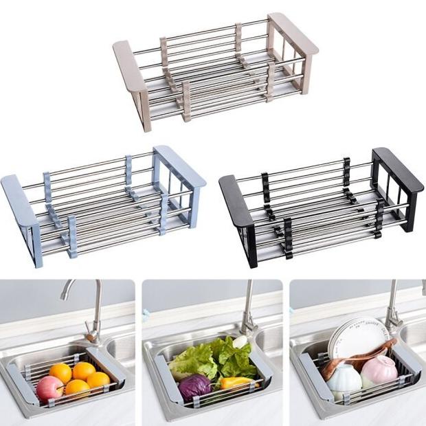 :>:>:>:>] Keranjang Wastafel Rak Cuci Piring Tempat Tirisan Piring Buah Sayuran