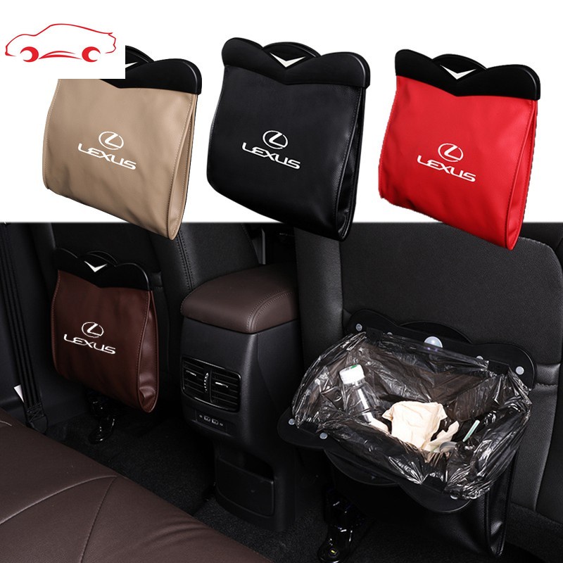 Car Organizer Seat Back Storage Bag Auto Leather Pocket Holder Car Trash Bin Garbage For Lexus IS250 NX200T RX200T CT200H ES250 RX350 RX300 NX300 RX270 GS350 UX200 GS300 LX470 LX570 ES300 IS430 LM350 NX300H