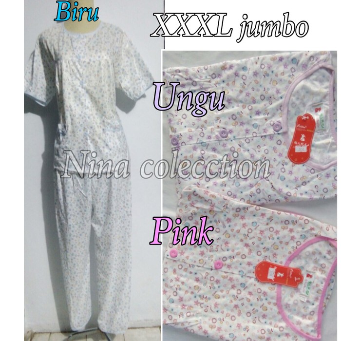 baju tidur piyama dewasa wanita jumbo kembang
