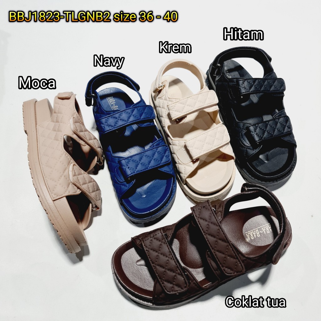 BARA BARA ORIGINAL jelly sandal karet empuk murah wanita import sendal cewek tali barabara BBJ1823TLGNB2