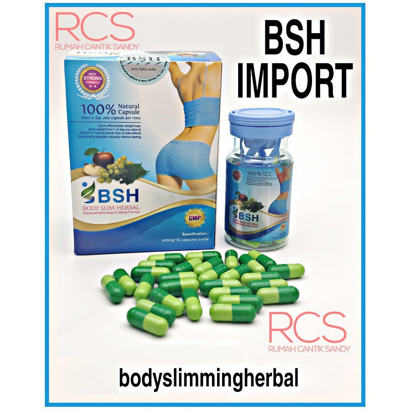 [ COD ]  [BOX + STIKER ] BODY SUSUT HERBAL ~ BSH ~ PELANGSING HERBAL ALAMI ~ IMPORT  TERMURAH