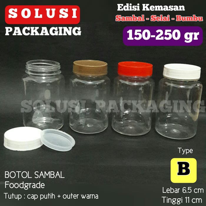 

KEMASAN BOTOL SAMBAL B 150-200GRAM /JAR/BOTOL PLASTIK/BOTOL SELAI/TEMPAT BUMBU