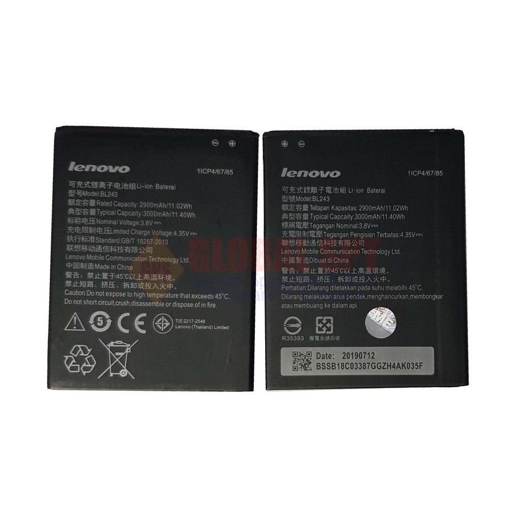 BATERAI LENOVO BL243 / BATRE / BATERE BL-243 / LENOVO A7000 / K3 NOTE