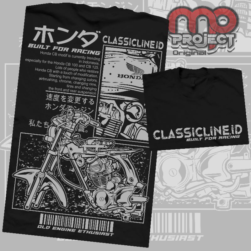 T-Shirt Kaos Rider Honda Classic GL CB Baju Komunitas Motor Klasik Indonesia