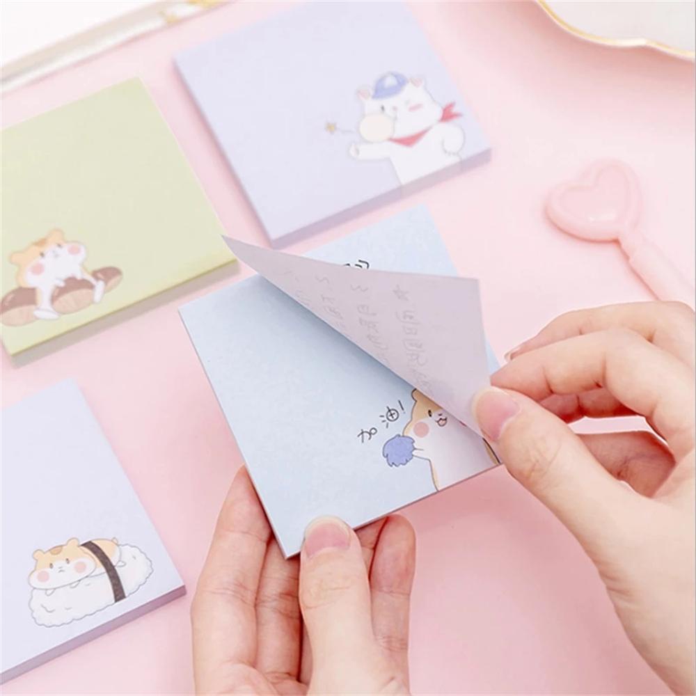 [Elegan] Sticky Notes Beruang Hamster Aksesoris Kantor Planner Stiker Alat Tulis Bantalan Tulisan