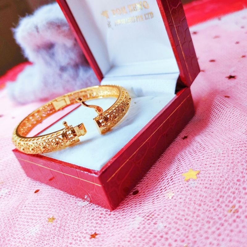 Gelang Bangle Bayi Titanium Anti Karat Lapis Emas161OP