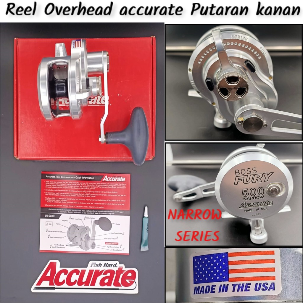 Reel Overhead Mewah ACCURATE BOSS FURRY Narrow Series(400,500,600)