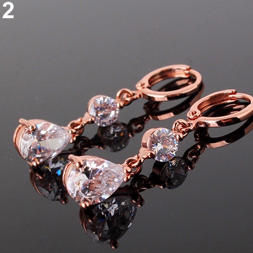 Hu Hu Hu Hu Hu Alat Bantu Pasang Kacamata♡ Anting Tusuk Gantung Bentuk Tetesan Air Hias Berlian Imitasi Untuk Wanita