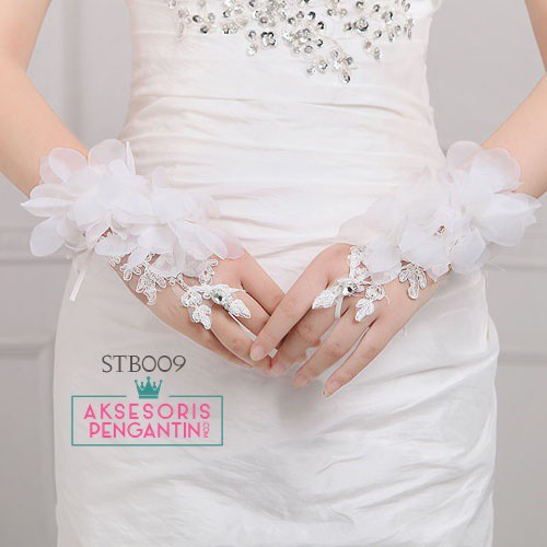 [STOK TERBATAS] SARUNG TANGAN WEDDING FINGERLESS LACE AKSESORIS PENGANTIN STB009