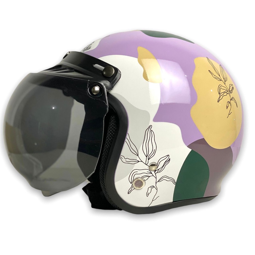 HELM BOGO RETRO DEWASA WANITA CEWEK FULL LEHER AESTHETIC TERBARU